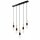 Noir Lampe suspendue en bois 5-flmg longue table à manger