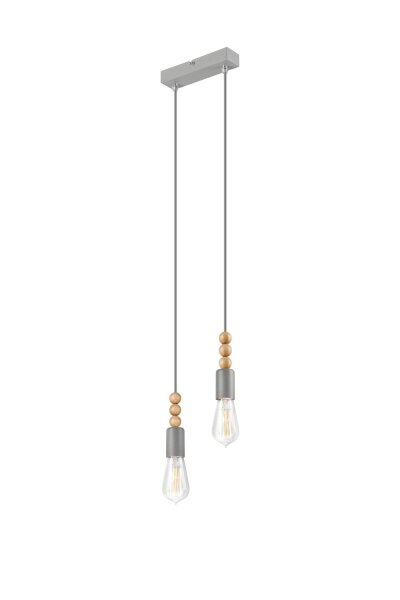 Lampe suspendue Salle à manger Argent Métal Bois Lampe