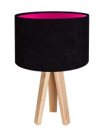 Lampe de table JERRY Noir Rose R&eacute;tro Tripode 46cm