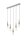 Suspension argent 5-flmg long m&eacute;tal bois lampe