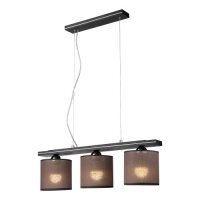 Marron Noir Lampe &agrave; suspendre Tissu 3-flmg Table...