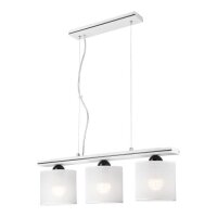 Lampe à suspendre Abat-jour Blanc Tissu 3-flmg...