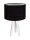 Tripod lampe de table noir argenté rétro 46cm bois