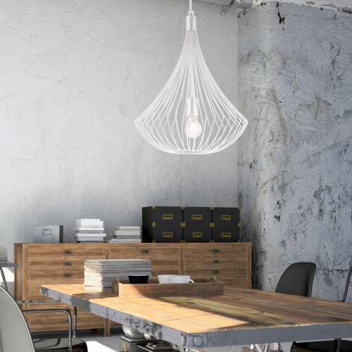 Suspension Blanc Métal rond Design moderne