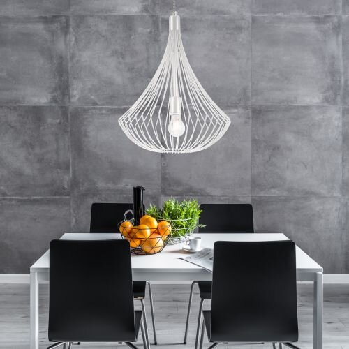Suspension Blanc Métal rond Design moderne