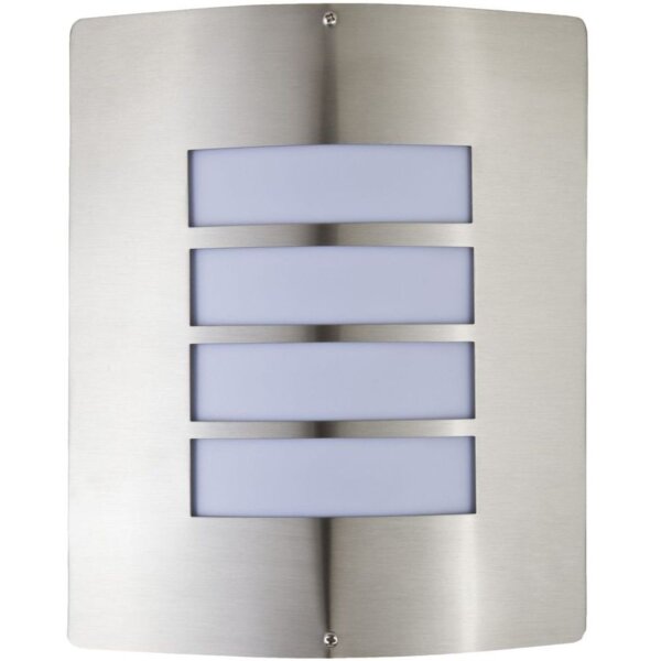 Applique murale dextérieur argentée OSLO H:29cm acier inoxydable E27