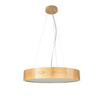 Lampe à suspendre bois chêne verre 3-flmg...