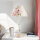 Lampe de table métal shabby blanc tissu rond maison de campagne