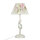 Lampe de table métal shabby blanc tissu rond maison de campagne