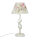 Lampe de table métal shabby blanc tissu rond maison de campagne