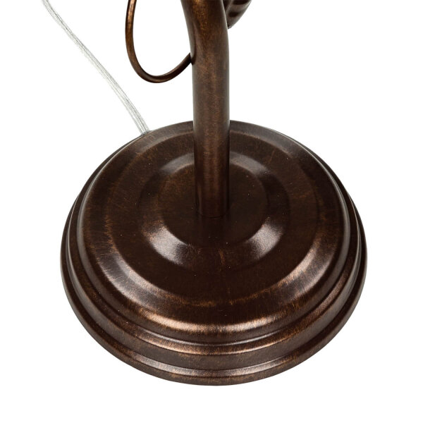 Lampe de table Ambiente Abat-jour en verre Shabby brun antique