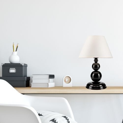 Lampe de table en tissu noir H:38cm Landhaus MADISYN