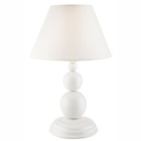 Lampe de table MADISYN Blanc Tissu H:38cm rond Campagne