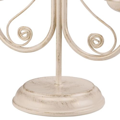 Lampe de table Shabby Blanc Métal H:36cm Rustique