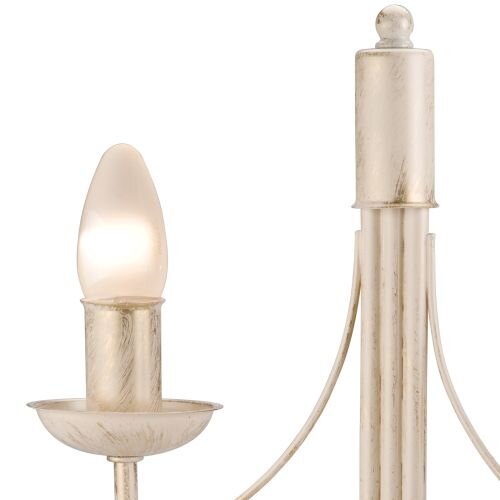 Lampe de table Shabby Blanc Métal H:36cm Rustique
