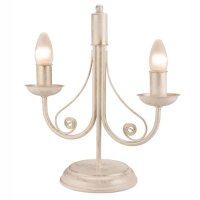 Lampe de table Shabby Blanc Métal H:36cm Rustique