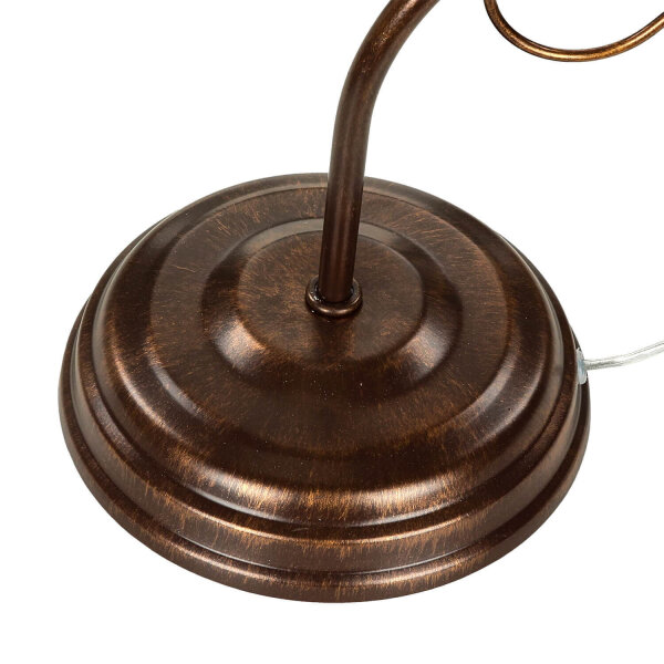 Shabby brun lampe de table en métal 39cm Art Nouveau