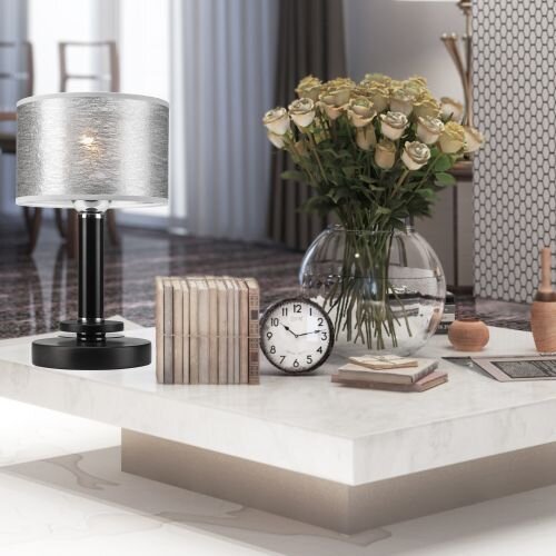 Lampe de table Moderne Gris Tissu H:33cm DENIRA