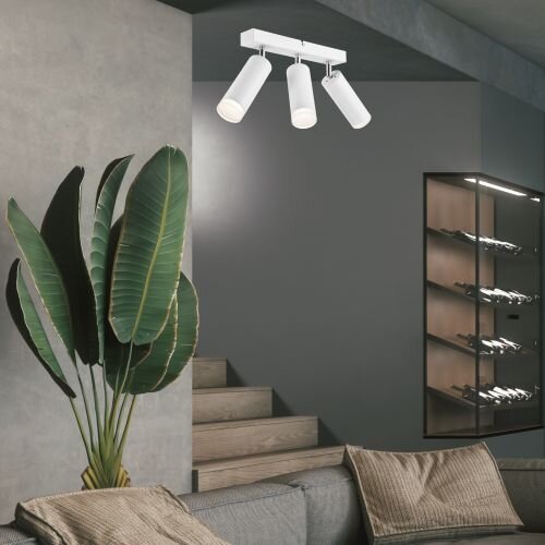 Plafonnier blanc Aluminium 3-flmg Moderne