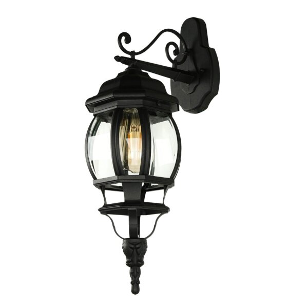 Lampe murale BREST Lanterne murale noire résistante aux intempéries