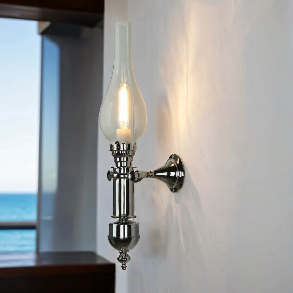 Lampe murale de style GRETA chrome Art Nouveau salle de bain couloir
