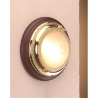 Applique LED LEGNO laiton Ø22cm rond Maritim