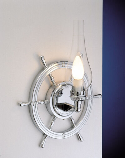 Applique salle de bain couloir chrome Maritim Ø32cm laiton