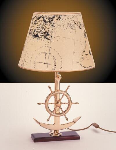 Lampe de table rustique en laiton design maritime
