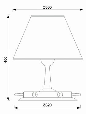 Lampe de table laiton chromé brun H:40cm Maritim