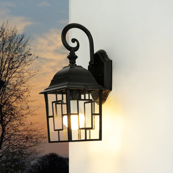 Applique murale dextérieur LED Hoflicht Lanterne Lübeck noire
