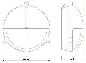 Applique extérieure chrome IP54 en laiton ronde Maritim