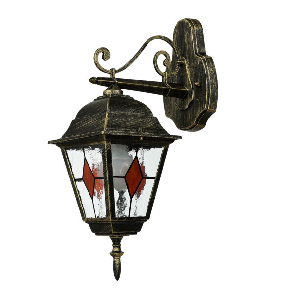 Applique rustique dextérieur antique or E27 SALZBURG