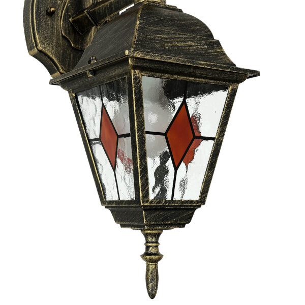 Applique rustique dextérieur antique or E27 SALZBURG