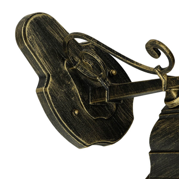 Applique rustique dextérieur antique or E27 SALZBURG