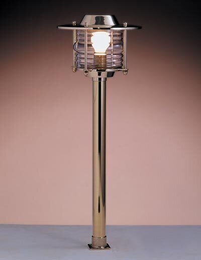 Robuste lampe dallée laiton IP43 H:70cm allée jardin