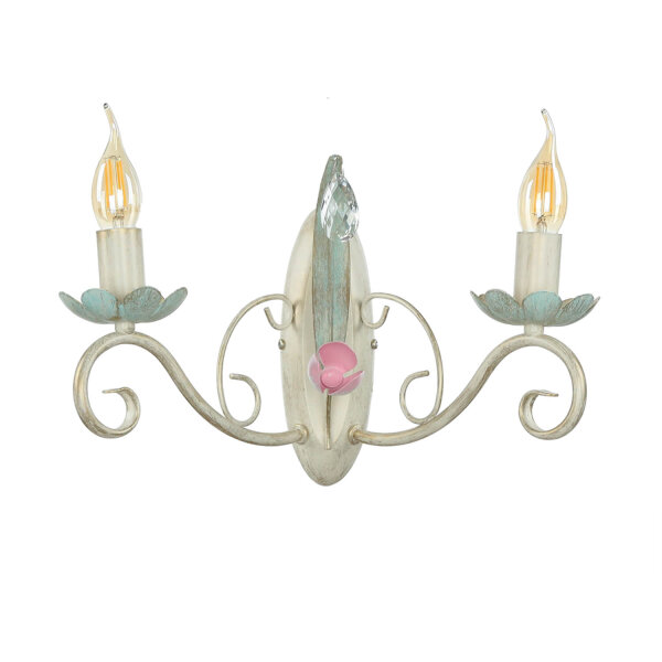 Applique murale Blanc 2-flmg floral