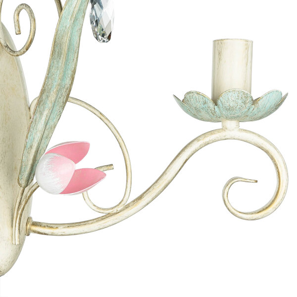 Applique murale Blanc 2-flmg floral