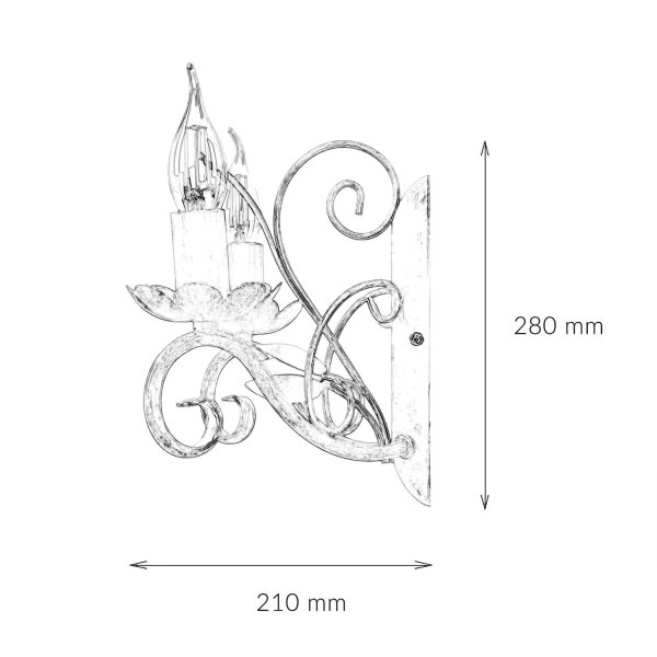 Applique murale Blanc 2-flmg floral