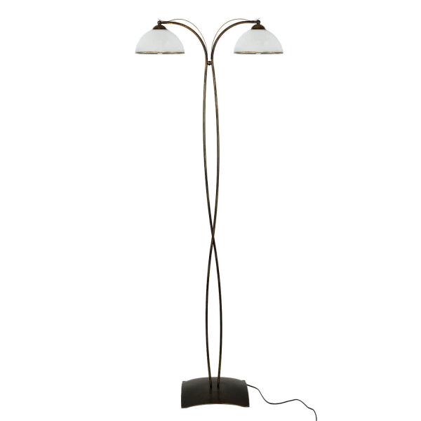 Lampe sur pied KORFU en laiton antique 2flmg