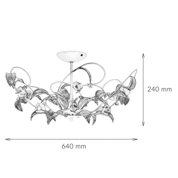 Plafonnier ROSE Ø64cm 5-flmg
