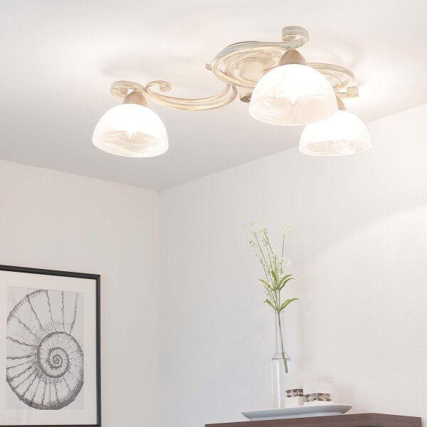 Plafonnier AURORA WHITE Ø78cm 3-flmg