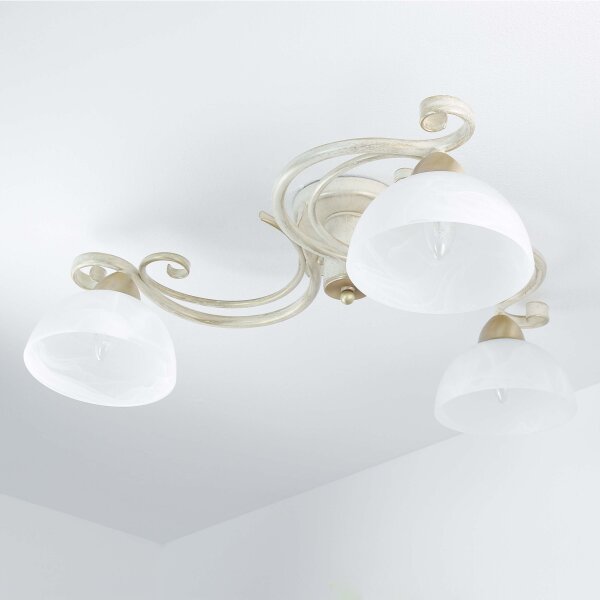 Plafonnier AURORA WHITE Ø78cm 3-flmg