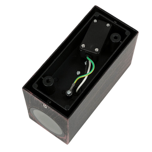 Luminaire dextérieur angulaire Up & Down AALBORG brun antique