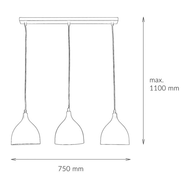 Lampe à suspendre NOAK en noir 3-flmg