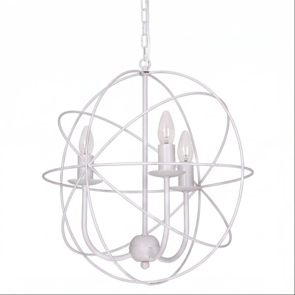 Suspension décorative GLOBE en blanc 3-flmg