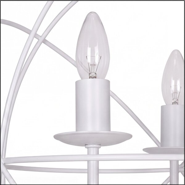 Suspension décorative GLOBE en blanc 3-flmg