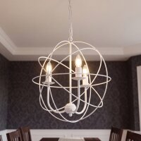 Suspension décorative GLOBE en blanc 3-flmg