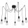 Lampe &agrave; suspendre SPINDEL en noir 7-flmg