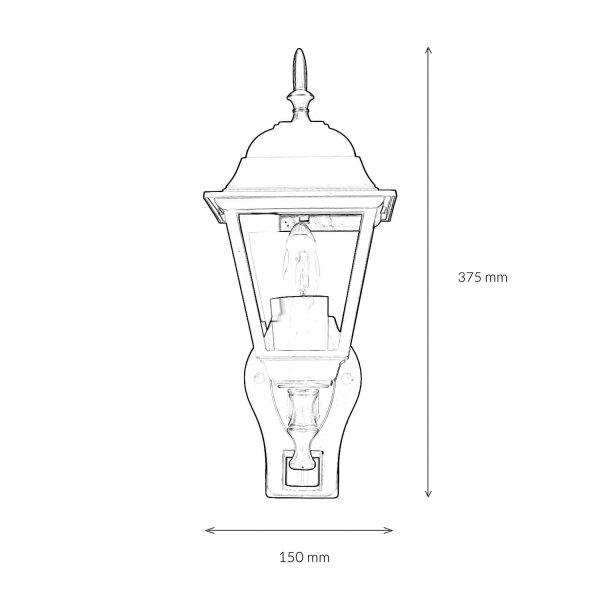 Lampe dextérieur avec détecteur de mouvement IP44 noir TIROL