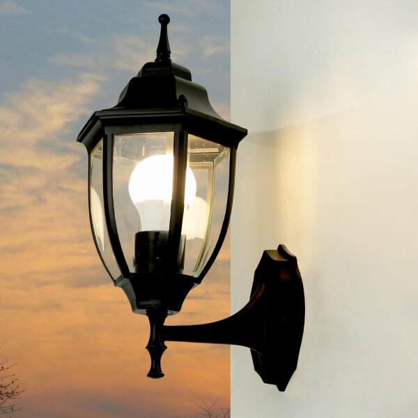Lampe dextérieur rustique LYON Lanterne noire résistante aux intempéries
